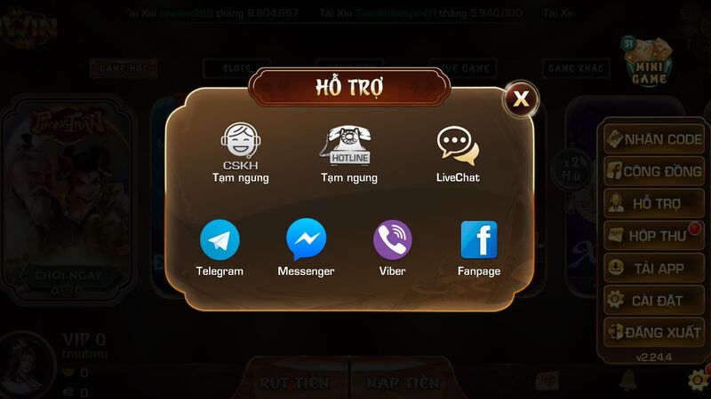 Hãy liên hệ đội ngũ CSKH của iWin để báo vây