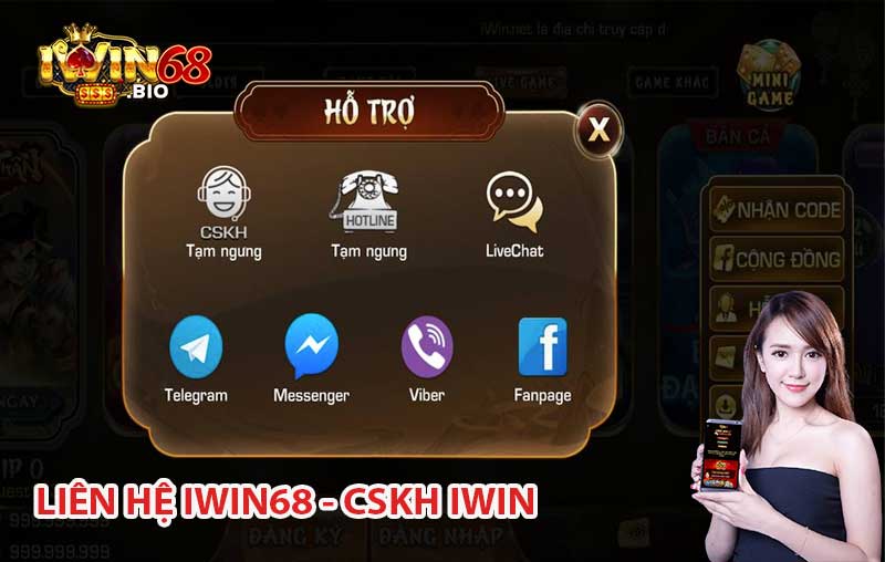Các phương thức liên hệ IWIN68 và CSKH IWIN