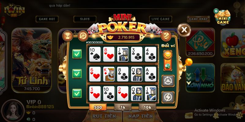 Hướng dẫn chi tiết cách chơi Mini Poker iWin